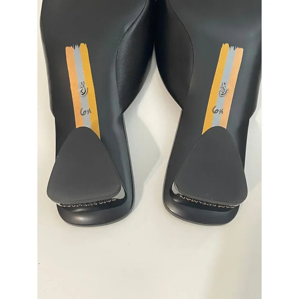Sam Edelman Ollie Women’s Black Leather Horsebit Square Toe Block Heel Mule 6.5 - Picture 9 of 11